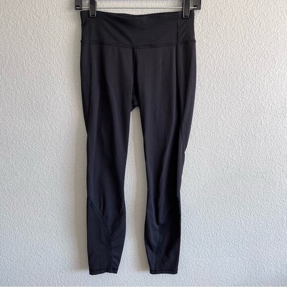 Lululemon Scalloped Mesh Leggings Black Size 4 - Picture 1 of 15